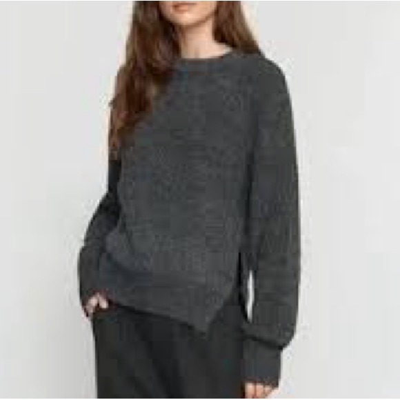 Modern Citizen Sweaters - Modern Citizen Charcoal Crew Neck Sweater Cozy Winter Knits Timeless Minimalist